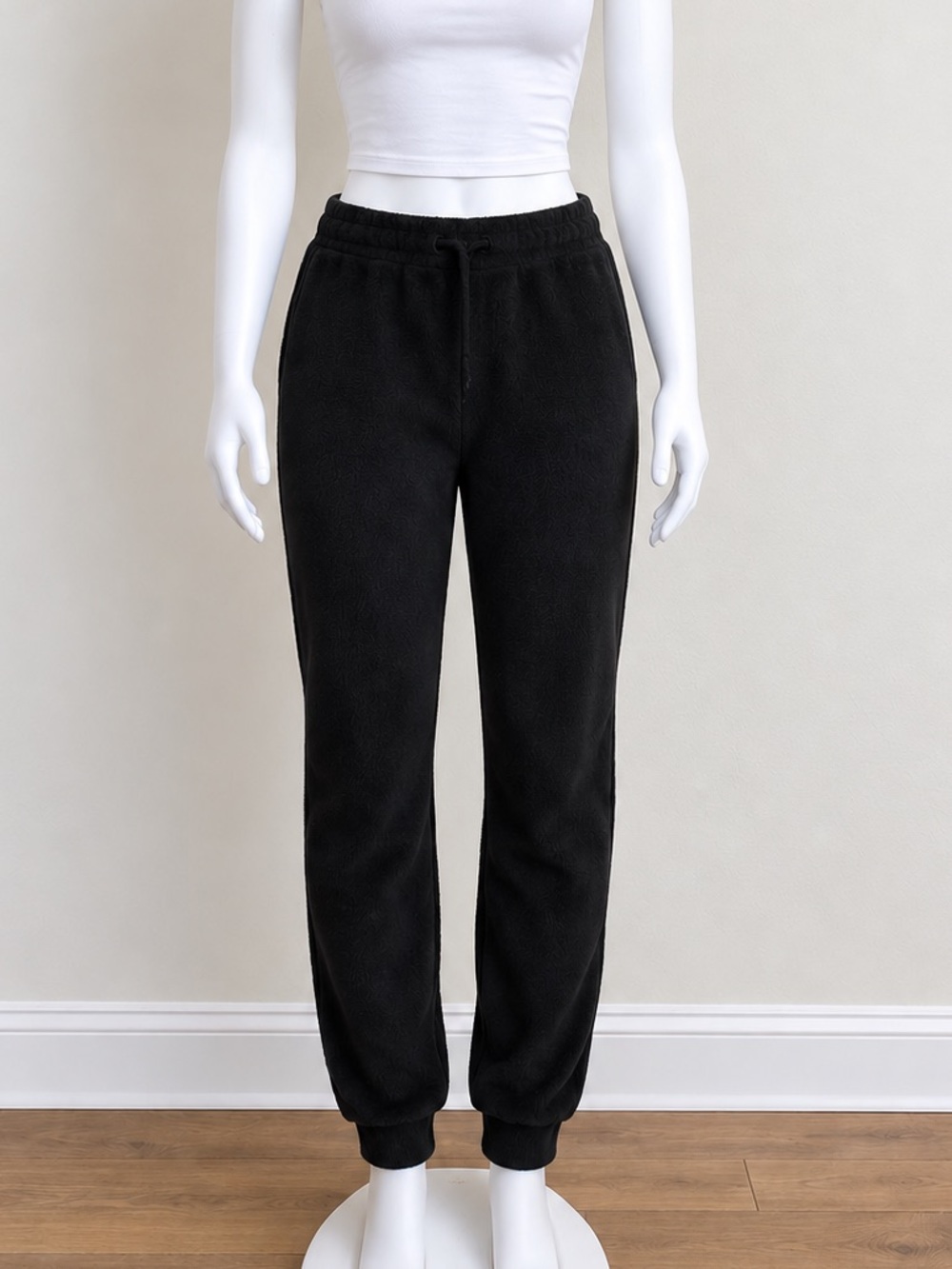 Fuzzy Y2k casual black pajama pants -XS